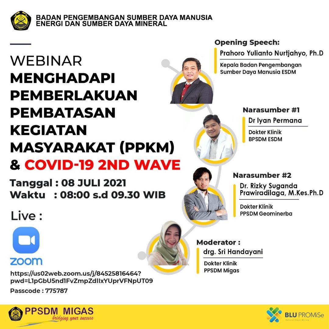 BPSDM ESDM, PPSDM Migas dan PEM Akamigas Adakan Webinar Menghadapi PPKM dan Covid-19 Second Wave
