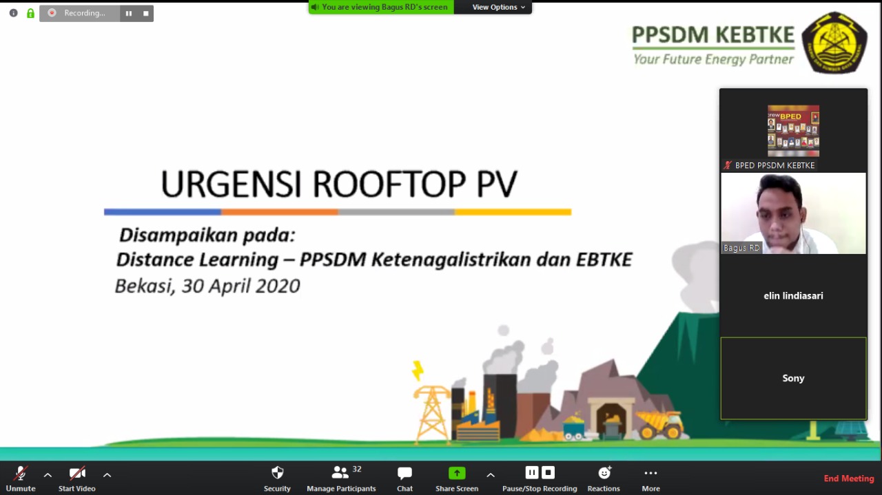 DISTANCE LEARNING: PELATIHAN DARING INSTALASI ROOFTOP PV UNTUK RUMAH TINGGAL