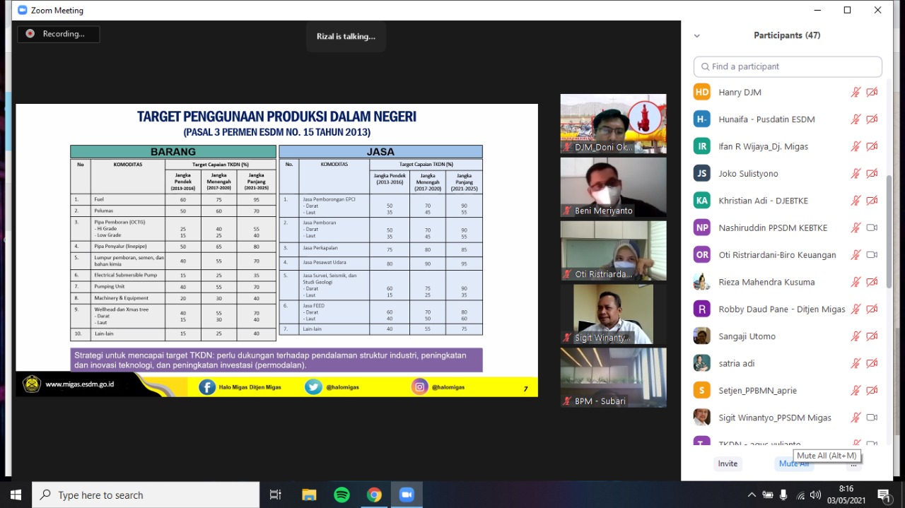 Dukung Penggunaan Komponen dalam Negeri, PPSDM Migas Adakan Pelatihan TKDN 
