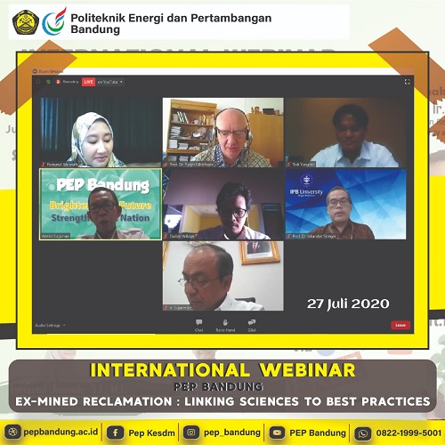 GELAR WEBINAR INTERNASIONAL, PEP BANDUNG MENGAJAK MENGENAL REKLAMASI LAHAN BEKAS TAMBANG