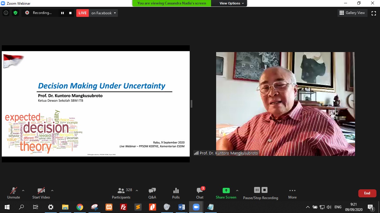LIVE WEBINAR DECISION MAKING UNDER UNCERTAINTIES