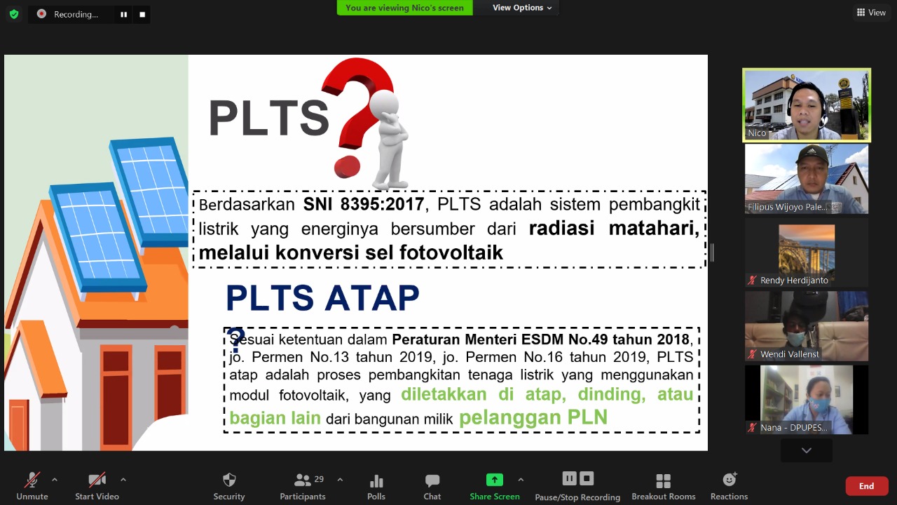 PELATIHAN PPSDM KEBTKE TURUT MENDORONG PERCEPATAN PENGEMBANGAN PLTS ATAP