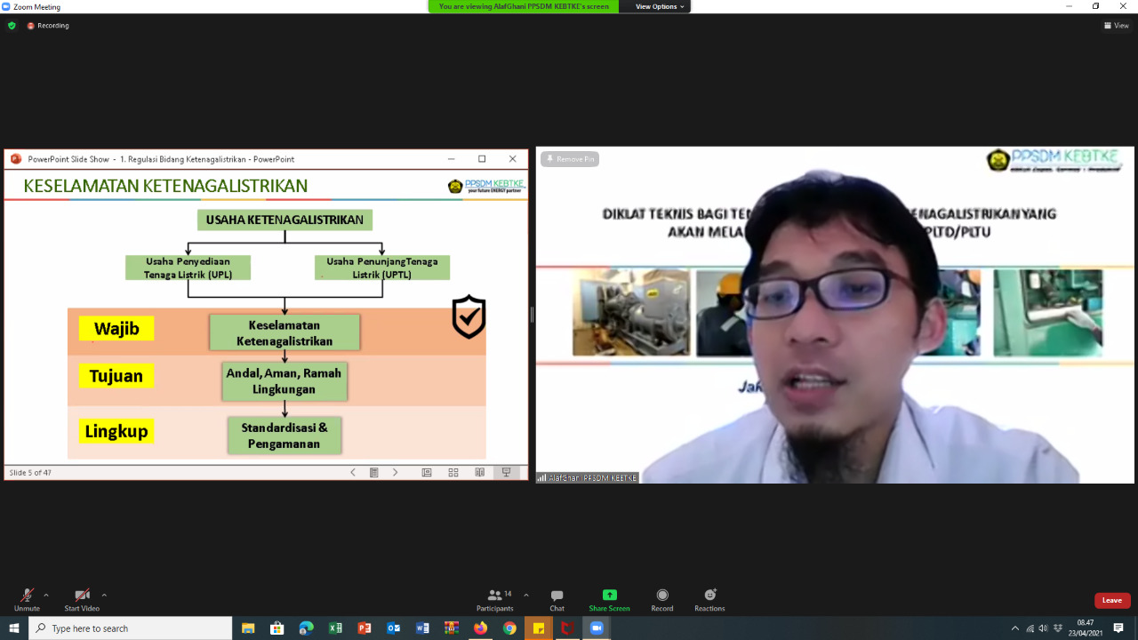 PELATIHAN TENAGA TEKNIK DI PPSDM KEBTKE  MENUNJANG KESIAPAN UJI KOMPETENSI BIDANG KETENAGALISTRIKAN