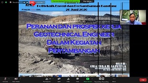 PEP BANDUNG MENGAJAK LEBIH MENGENAL PERANAN DAN PROSPEK KERJA GEOTECNICAL ENGINEER DALAM KEGIATAN PERTAMBANGAN MELALUI WEBINAR “ONE DAY WITH EXPERT”