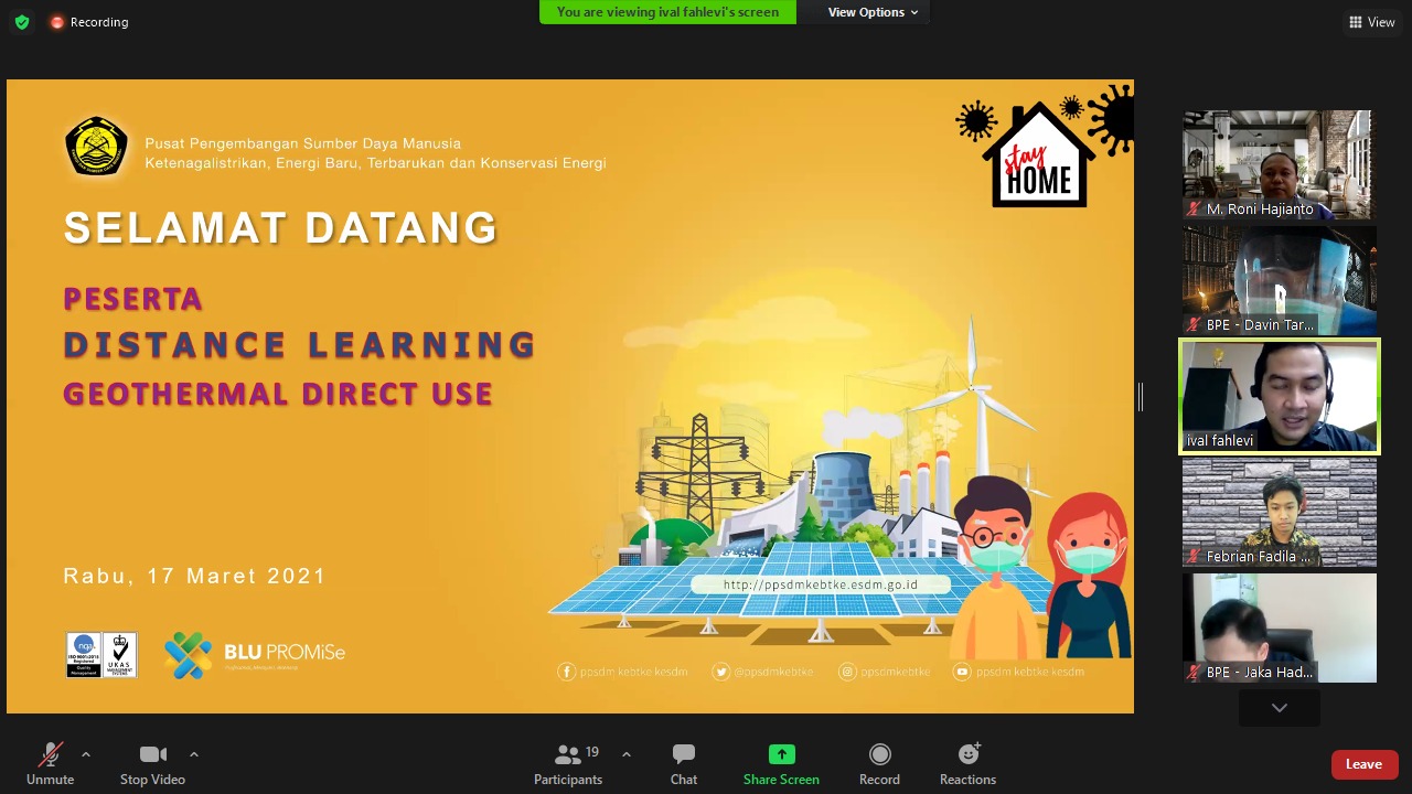 PPSDM KEBTKE Berikan Latihan Pemanfaatan Langsung Panas Bumi