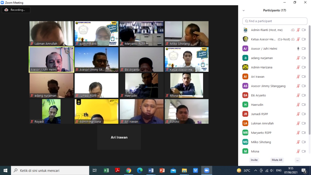 PPSDM KEBTKE MELAKSANAKAN UJI KOMPETENSI BIDANG PEMBANGKIT TENAGA LISTRIK PENGOPERASIAN PLTD