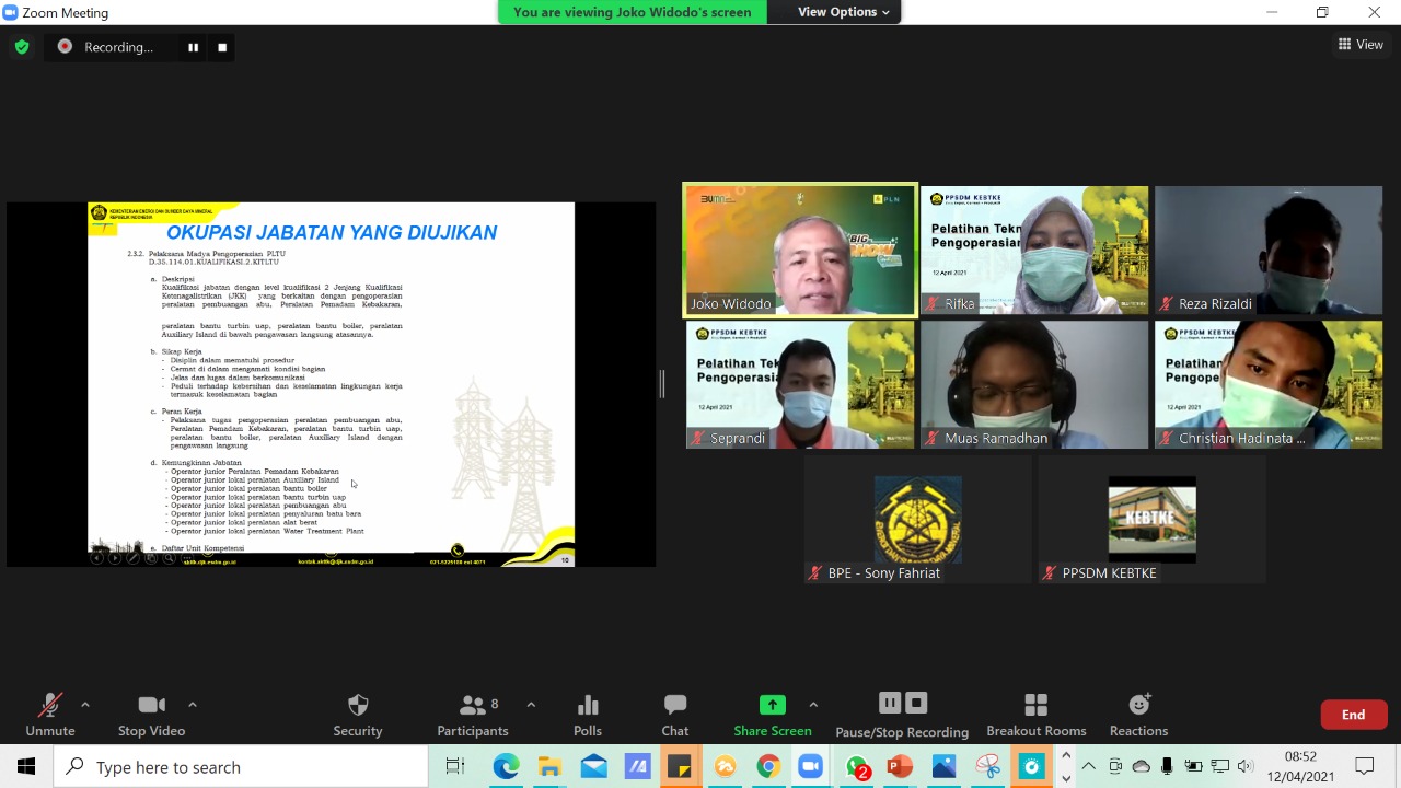 PPSDM KEBTKE SELENGGARAKAN PELATIHAN PEMBEKALAN UJI KOMPETENSI