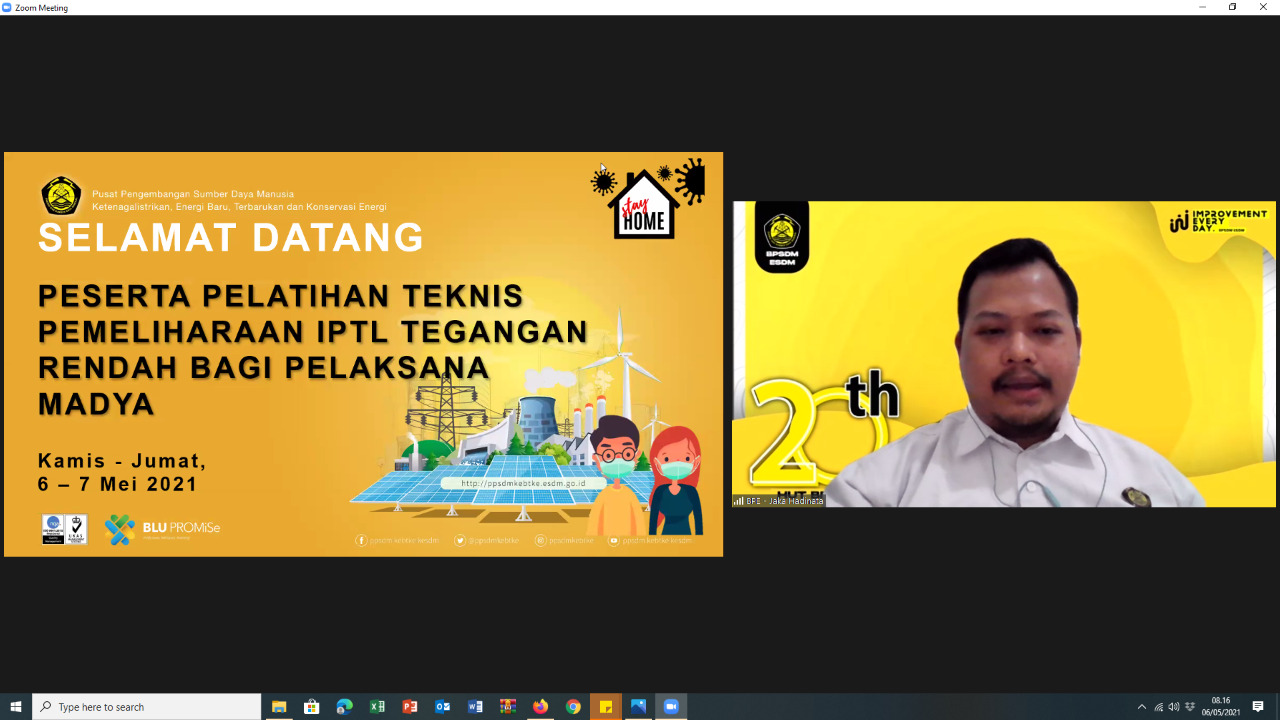 PPSDM KEBTKE SELENGGARAKAN PELATIHAN PEMBEKALAN UJI KOMPETISI PEMELIHARAAN IPTL – TR