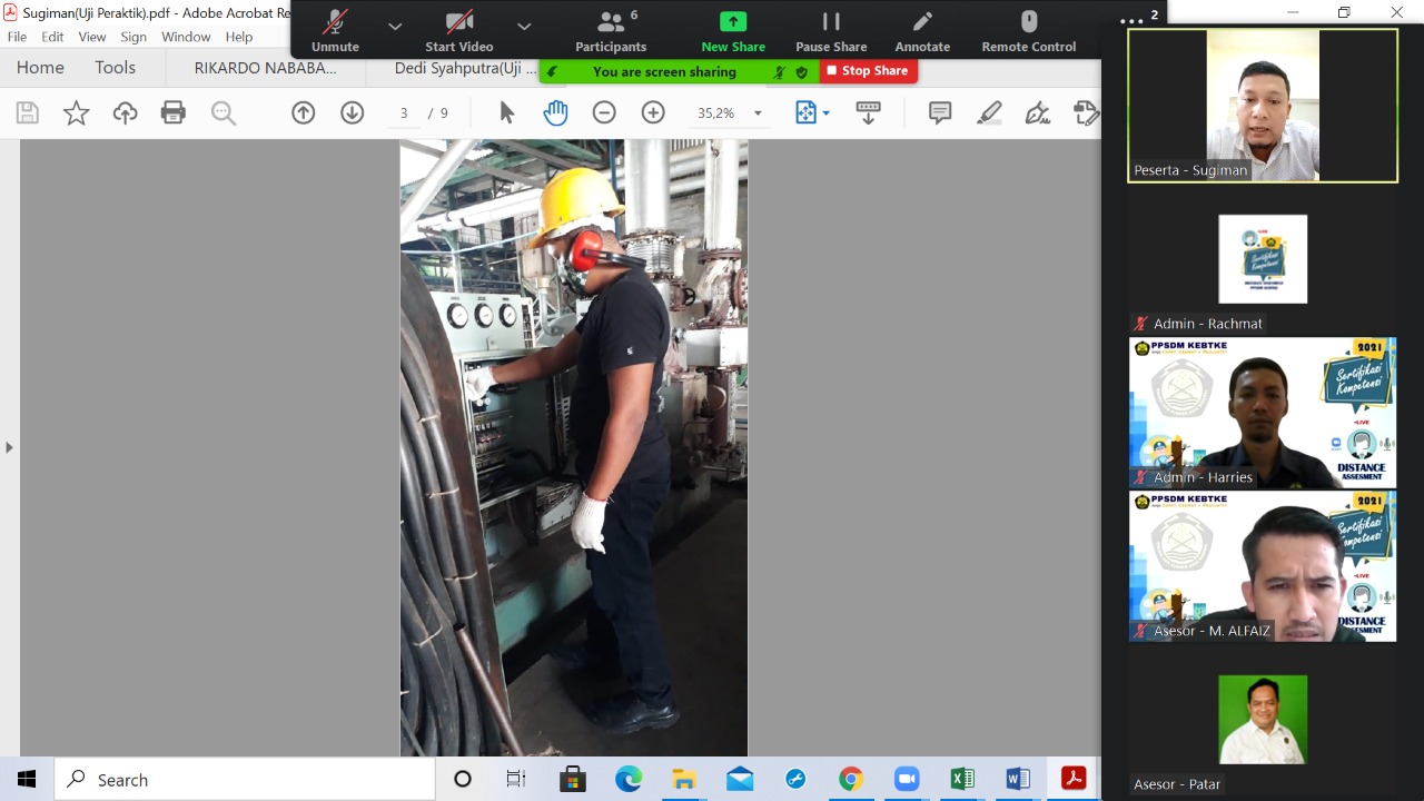 PPSDM KEBTKE SELENGGARAKAN SERTIFIKASI ONLINE PEMERIKSAAN DAN PENGUJIAN BIOMASSA, PENGOPERASIAN PLTD DAN PLTU 