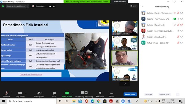 PPSDM KEBTKE SELENGGARAKAN SERTIFIKASI ONLINE TENAGA TEKNIK PENGOPERASIAN DISTRIBUSI
