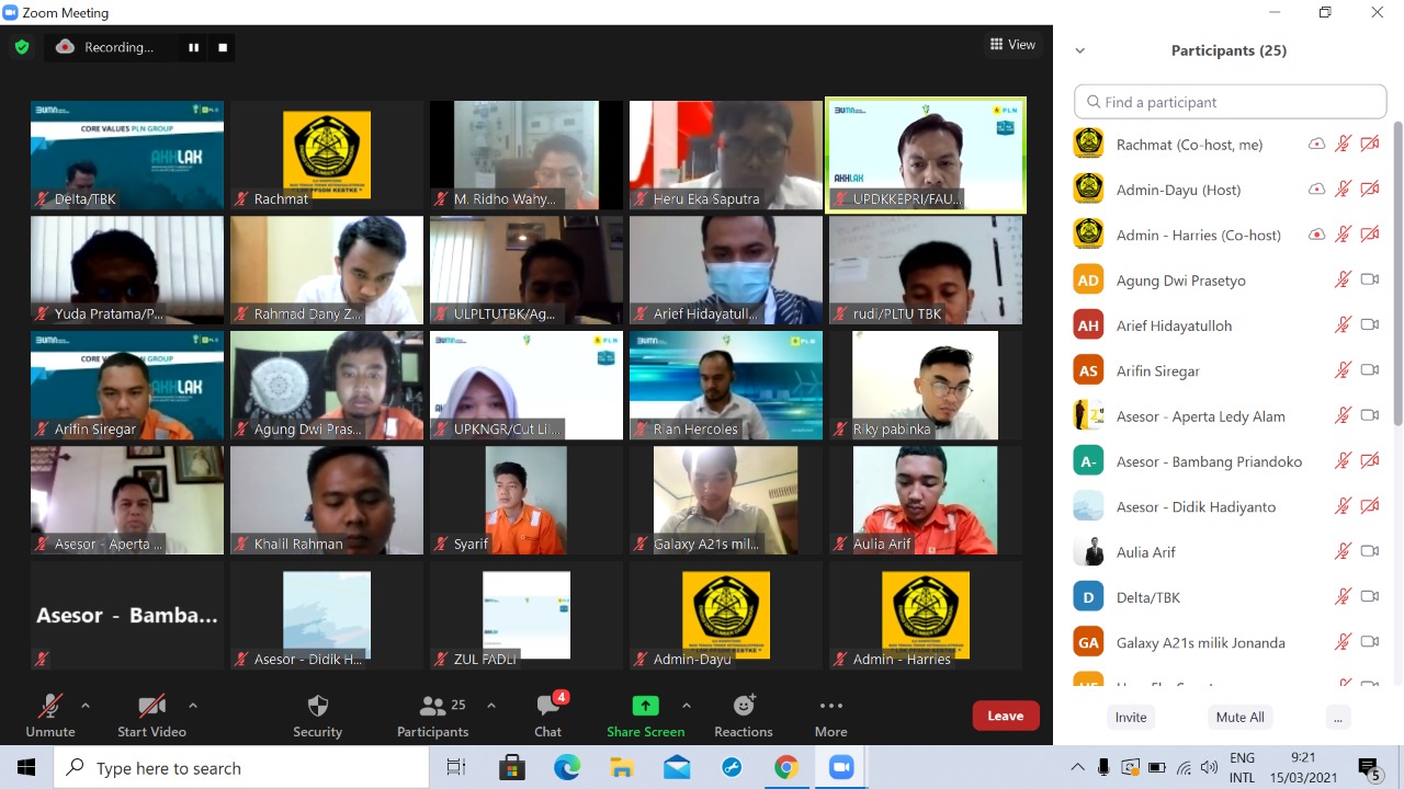 PPSDM KEBTKE SELENGGARAKAN UJI SERTIFIKASI TENAGA TEKNIK PENGOPERASIAN DAN PEMELIHARAAN PLTU BATUBARA