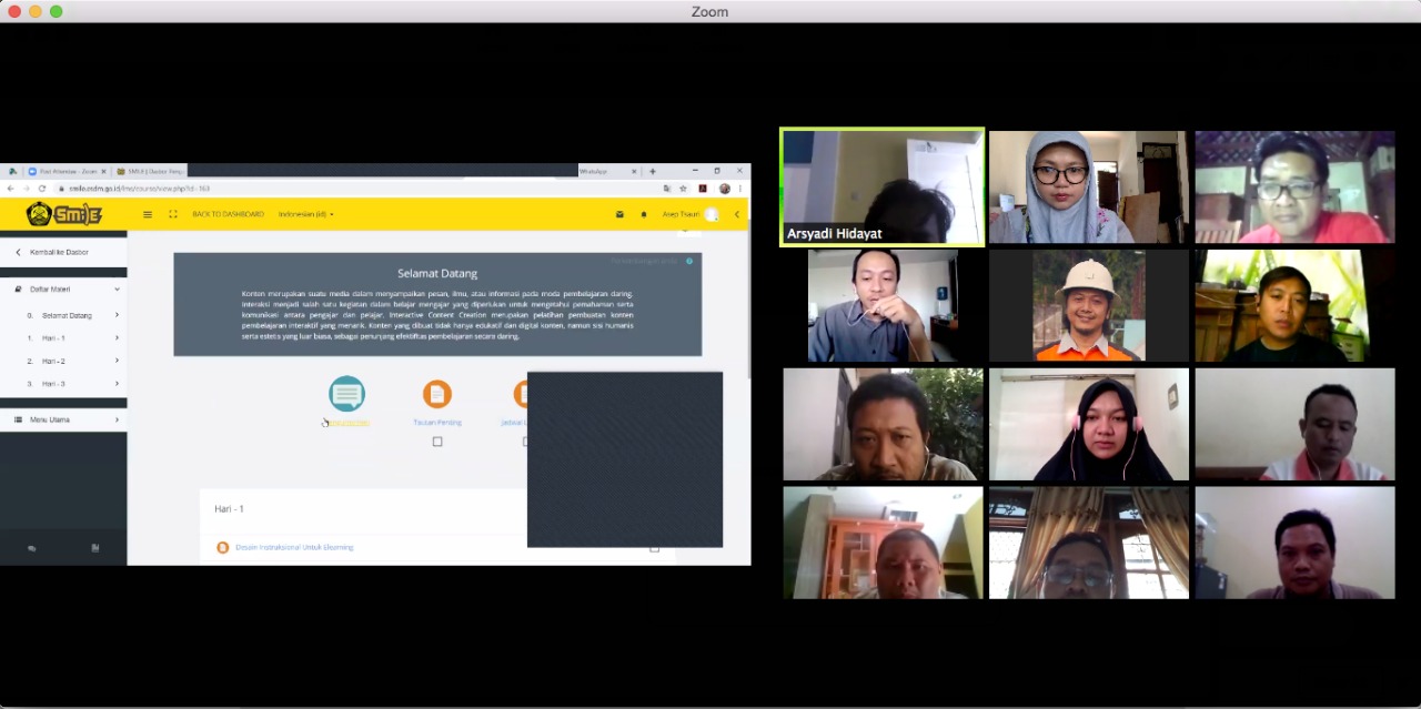 TRAINING FROM HOME, PPSDM APARATUR KESDM GELAR PELATIHAN INTERACTIVE CONTENT CREATION UNTUK PARA FUNGSIONAL PENGAJAR SECARA ONLINE