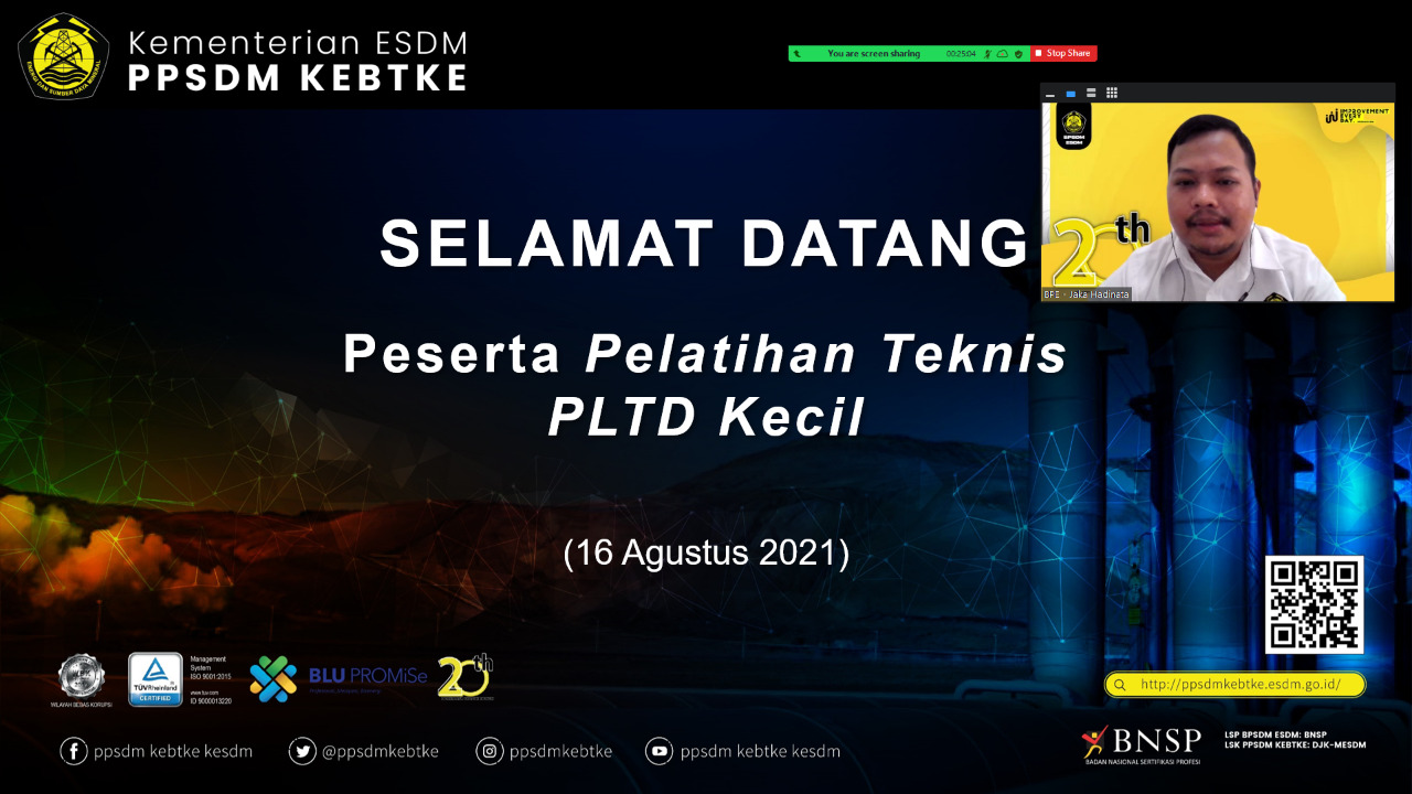 PELATIHAN TEKNIS PENGOPERASIAN PLTD BERSAMA PPSDM KEBTKE