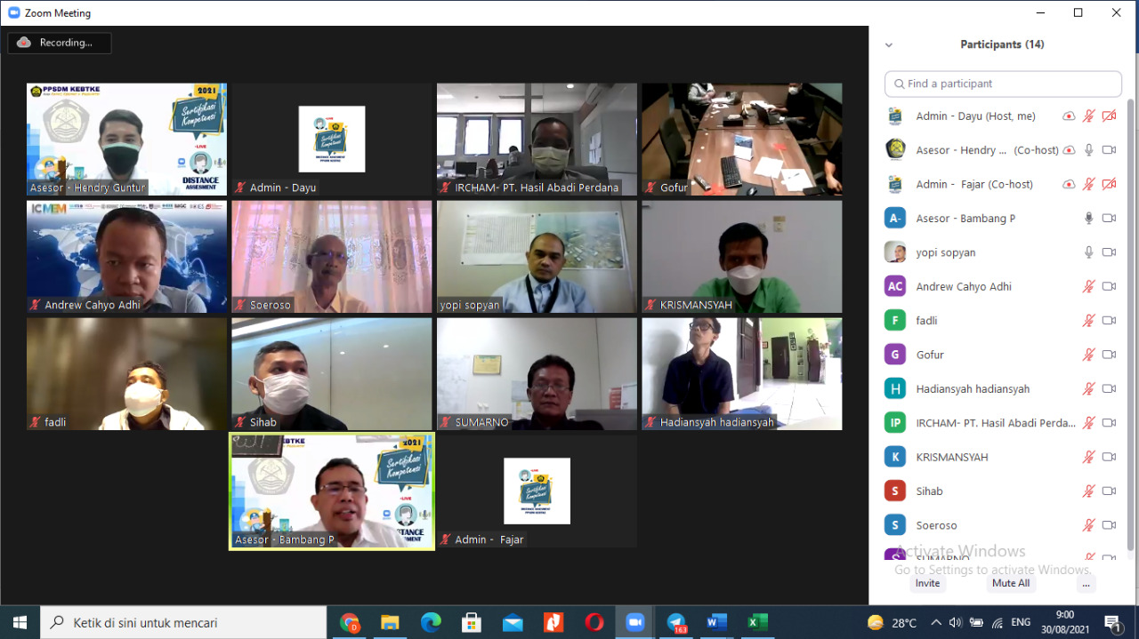 SERTIFIKASI ONLINE TENAGA TEKNIK KETENAGALISTRIKAN BERSAMA PPSDM KEBTKE