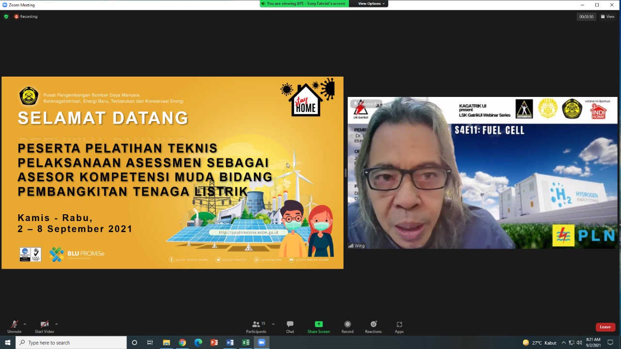 PPSDM KEBTKE SELENGGARAKAN PELATIHAN PELAKSANAAN ASESSMEN SEBAGAI ASESOR KOMPETENSI MUDA BIDANG PEMBANGKITAN TENAGA LISTRIK