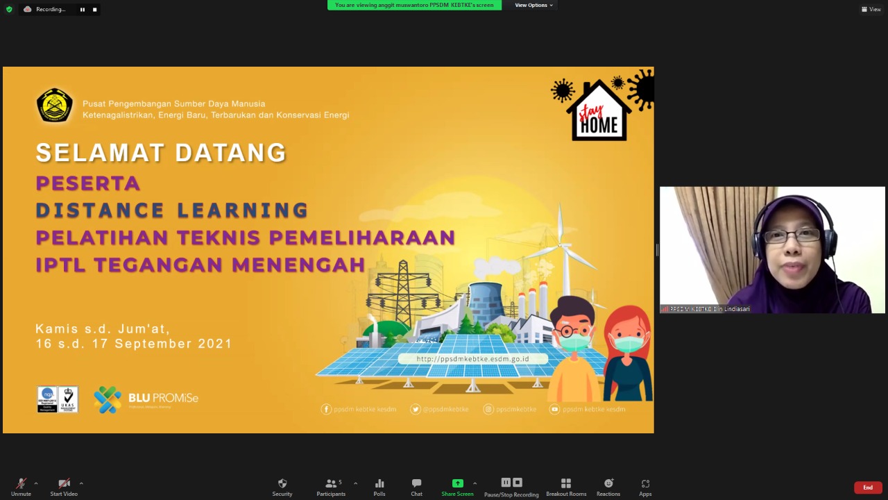 PPSDM KEBTKE SELENGGARAKAN PELATIHAN TEKNIS PEMELIHARAAN IPTL TEGANGAN MENENGAH