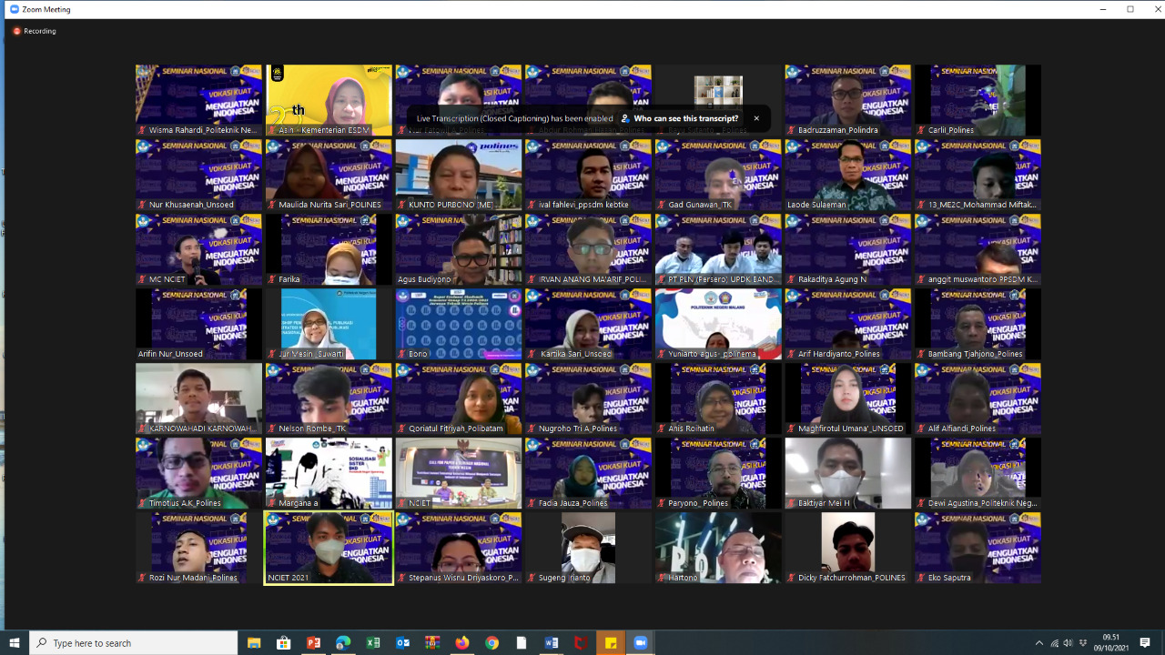 Politeknik Negeri Semarang Berikan Mandat Kepala PPSDM KEBTKE sebagai Keynote Speaker Seminar Nasional NCIET