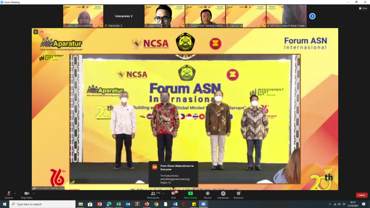 MENJADI SDM YANG MULTI TALENTA, UNGKAPAN KEPALA PPSDM KEBTKE HADIR DALAM FORUM ASN INTERNASIONAL