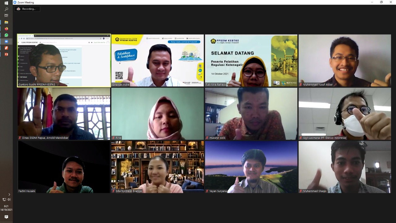 PELATIHAN TEKNIS REGULASI KETENAGALISTRIKAN BERSAMA PPSDM KEBTKE