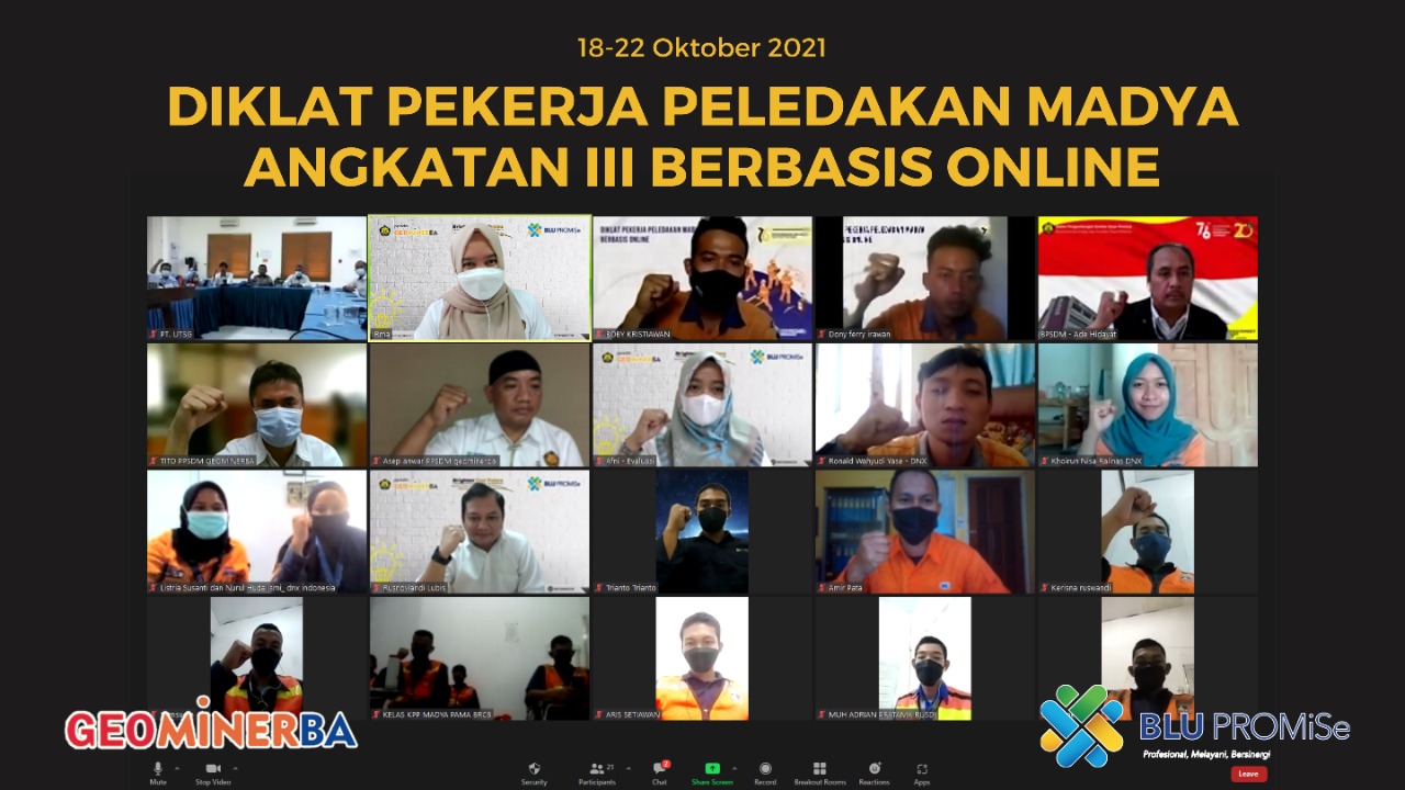 Gelaran Diklat Pekerja Peledakan Madya Angkatan Ketiga