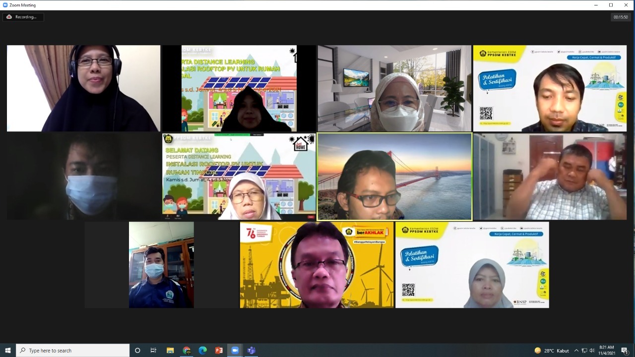 PPSDM KEBTKE selenggarakan Pelatihan Instalasi Rooftop Photovoltaic Untuk Rumah Tinggal