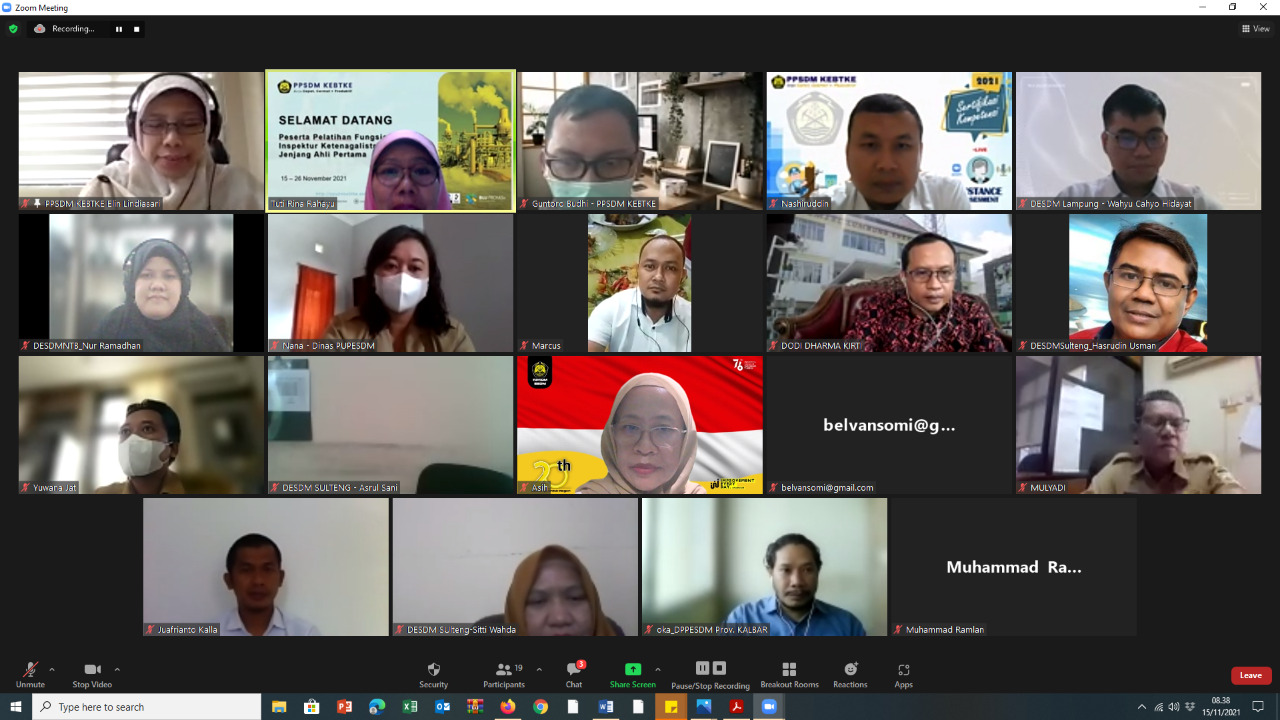 Peningkatan kompetensi SDM di Bidang Ketenagalistrikan melalui Pelatihan Fungsinal Inspektur Ketenagalistrikan Jenjang Pertama