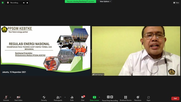 PPSDM KEBTKE Selenggarakan Pelatihan Teknis Audit Energi Sistem Termal dan Mekanikal