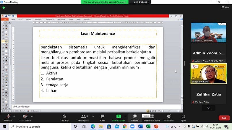 Pertamina Hulu Rokan Gandeng PPSDM Migas Pelihara Kompetensi Supervisor Perawatan Mekanik