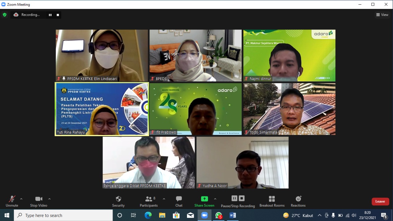 PPSDM KEBTKE Selenggarakan Pelatihan Teknis Pengoperasian dan Pemeliharaan PLTS