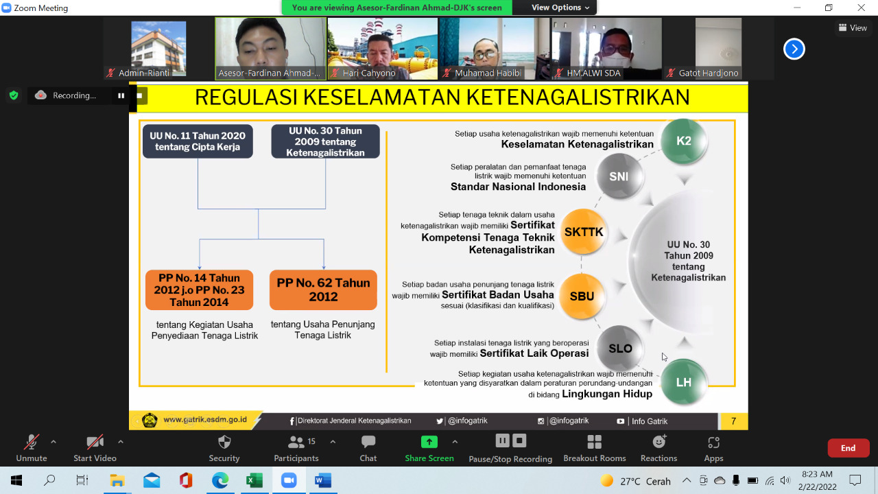 Asesor Madya Bidang Distribusi dan Pemanfaatan Tenaga Listrik Lakukan Uji Kompetensi