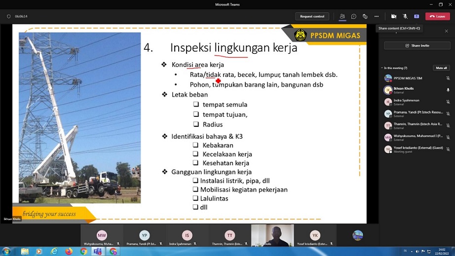 ChonocoPhillips Pahami SOP Operasi Ikat Beban di PPSDM Migas