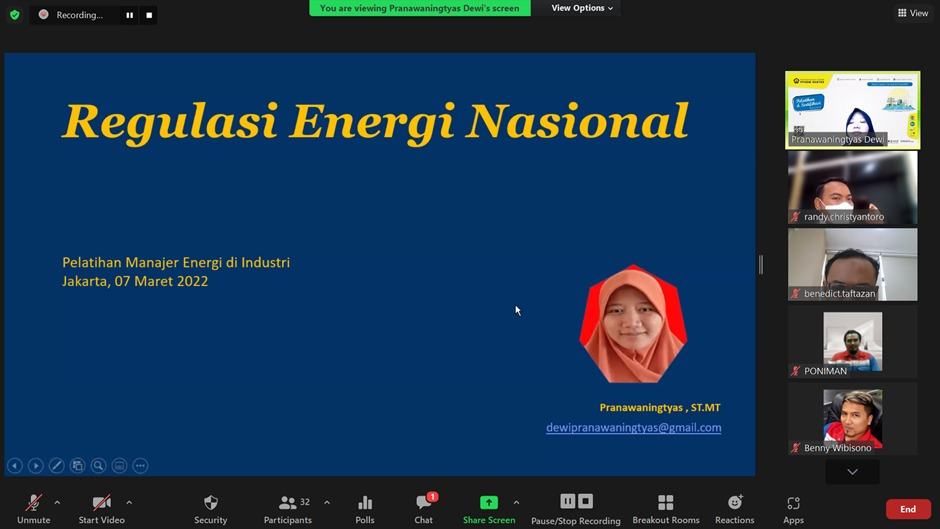 PT. Pertamina Bekerjasama dengan PPSDM KEBTKE Selenggarakan Pelatihan Manajer Energi di Industri