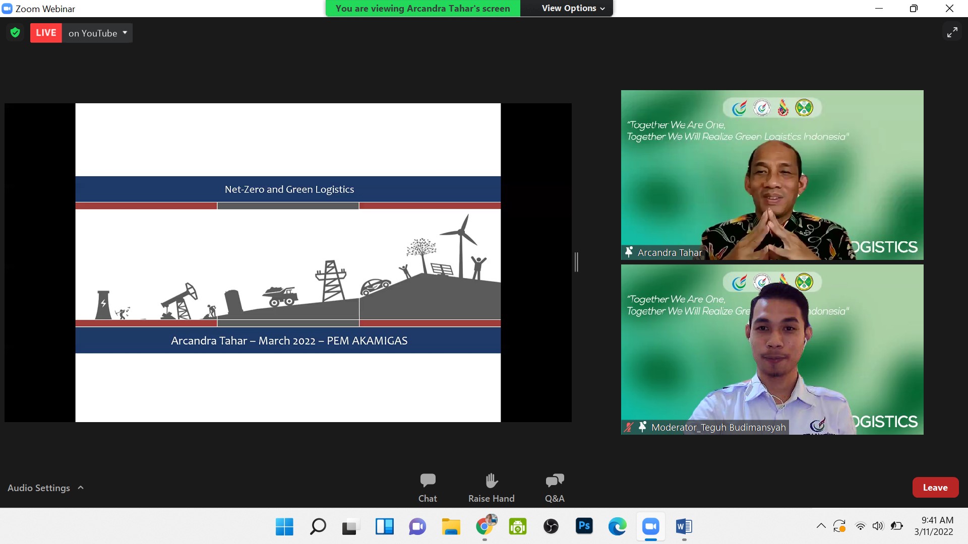 Green Logistics Webinar Bersama Arcandra Tahar