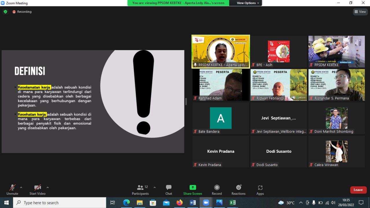 PPSDM KEBTKE Gelar Pelatihan POP Panas Bumi Untuk Memenuhi Standar Kompetensi