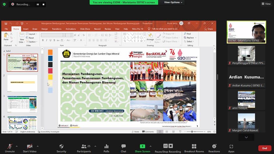 PPSDM KEBTKE Tambah Kompetensi ASN Yang Mampu Memahami Monitoring dan Evaluasi Pebangunan EBT