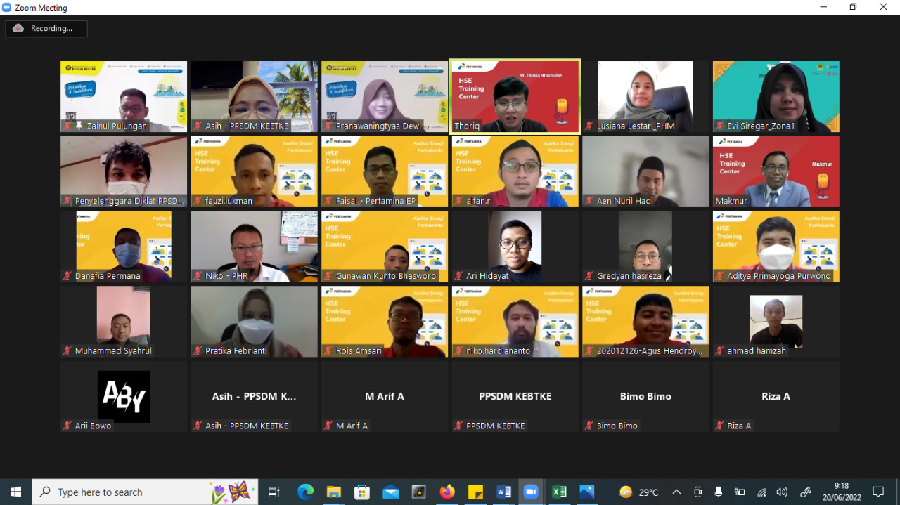 Pelatihan Auditor Energi Batch-4 Bagi Calon Auditor Dilingkungan PT. Pertamina