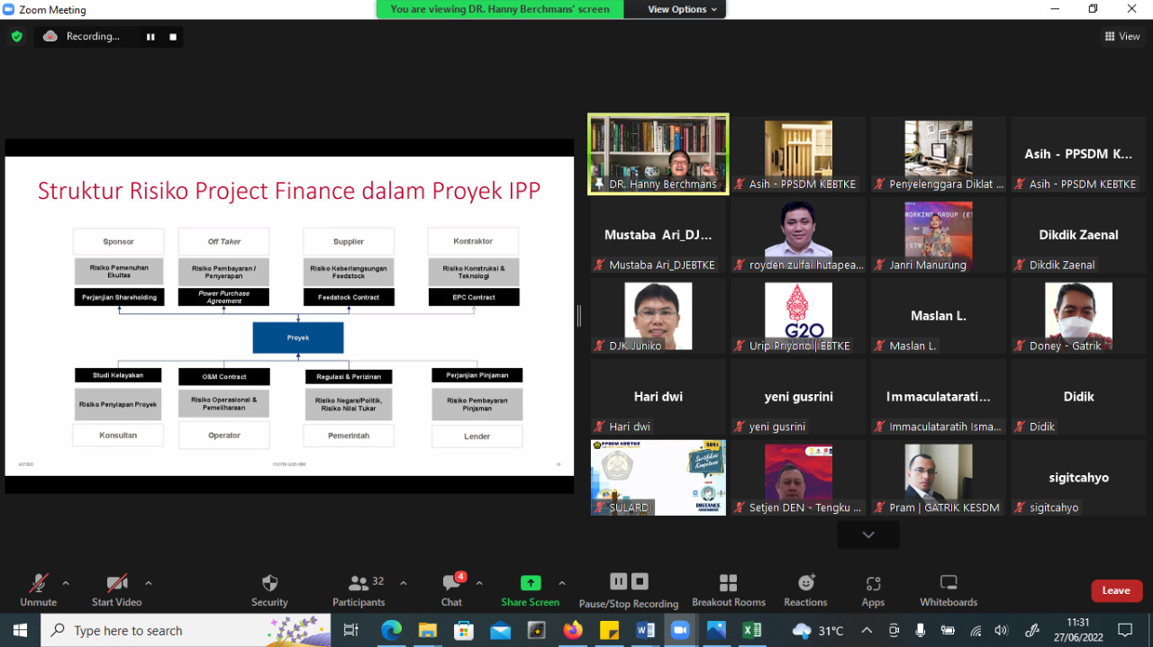 Pelatihan Project Financing Angkatan Ke-II Untuk Penguatan IP ASN Dilingkungan Kementerian ESDM