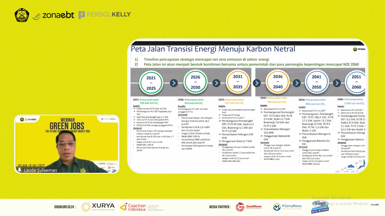 Kepala PPSDM KEBTKE sebagai Narasumber Webinar “Green Jobs: The Future Renewable Energy Wants You!”