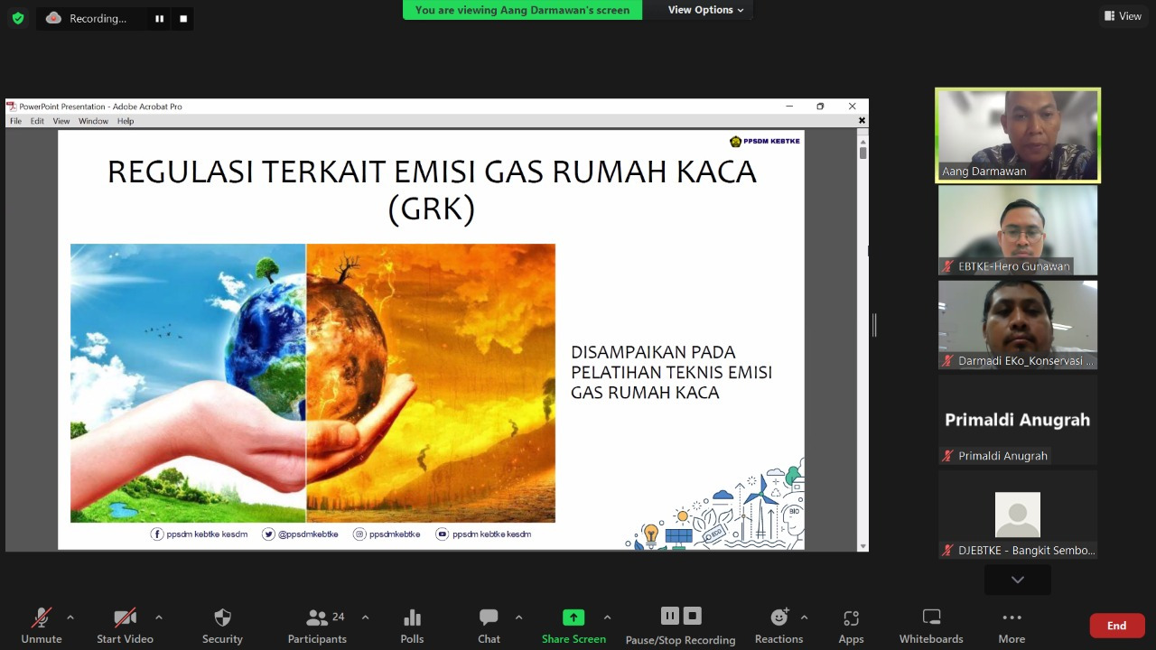 Tingkatkan Kompetensi ASN KESDM Pelajari Emisi Gas Rumah Kaca Melalui Pelatihan di PPSDM KEBTKE