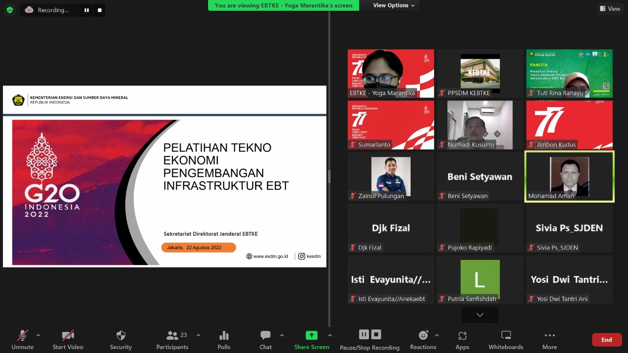 Pelajari Tekno Ekonomi Pengembangan Infrastruktur EBT