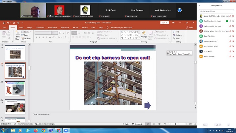 PPSDM Migas Adakan Pelatihan Pengawas Scaffolding