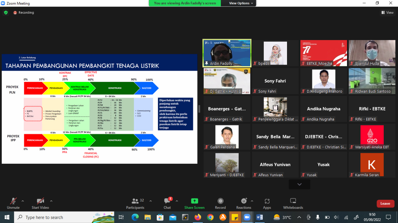 Pelatihan Teknis Evaluasi Studi Kelayakan KEBTKE Angkatan Ke-III ASN Resmi Dibuka