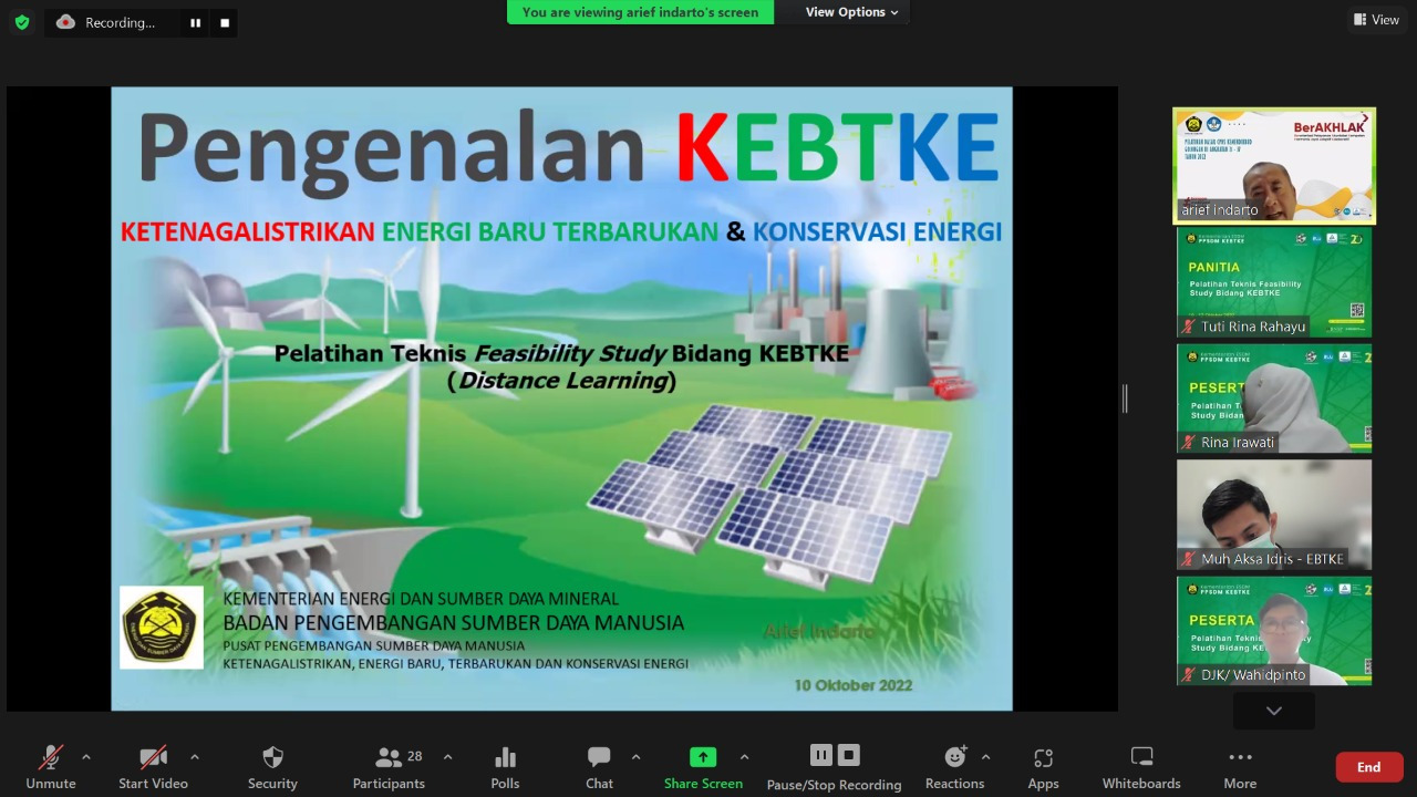 PPSDM KEBTKE Gelar Pelatihan Teknis Feasibility Study Bidang KEBTKE Bagi ASN