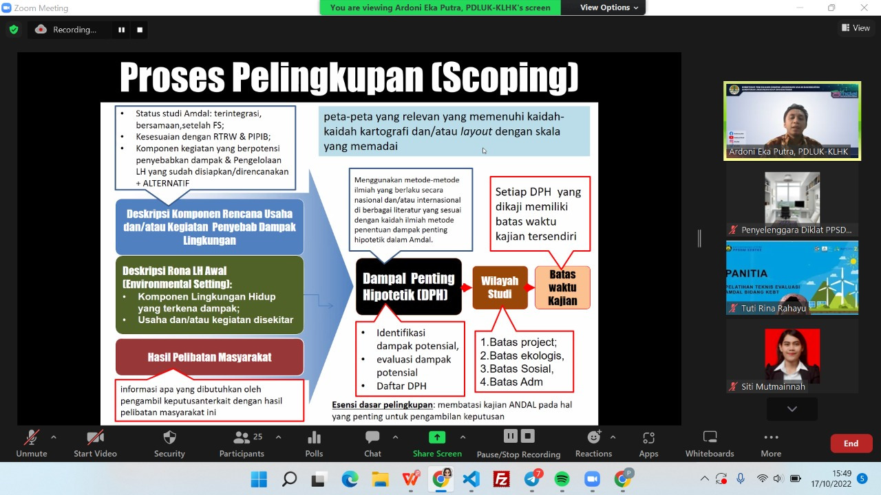PPSDM KEBTKE Gelar Pelatihan Teknis Evaluasi AMDAL Bidang Ketenagalistrikan, Energi Baru dan Terbarukan