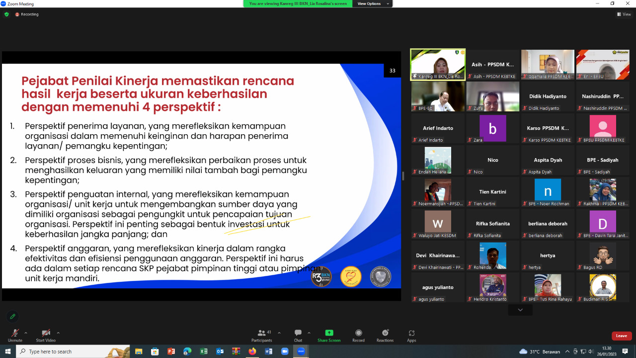 PPSDM KEBTKE Gelar Sosialisasi Permen PAN-RB No 6 Tahun 2022 tentang Pengelolaan Kinerja Pegawai ASN