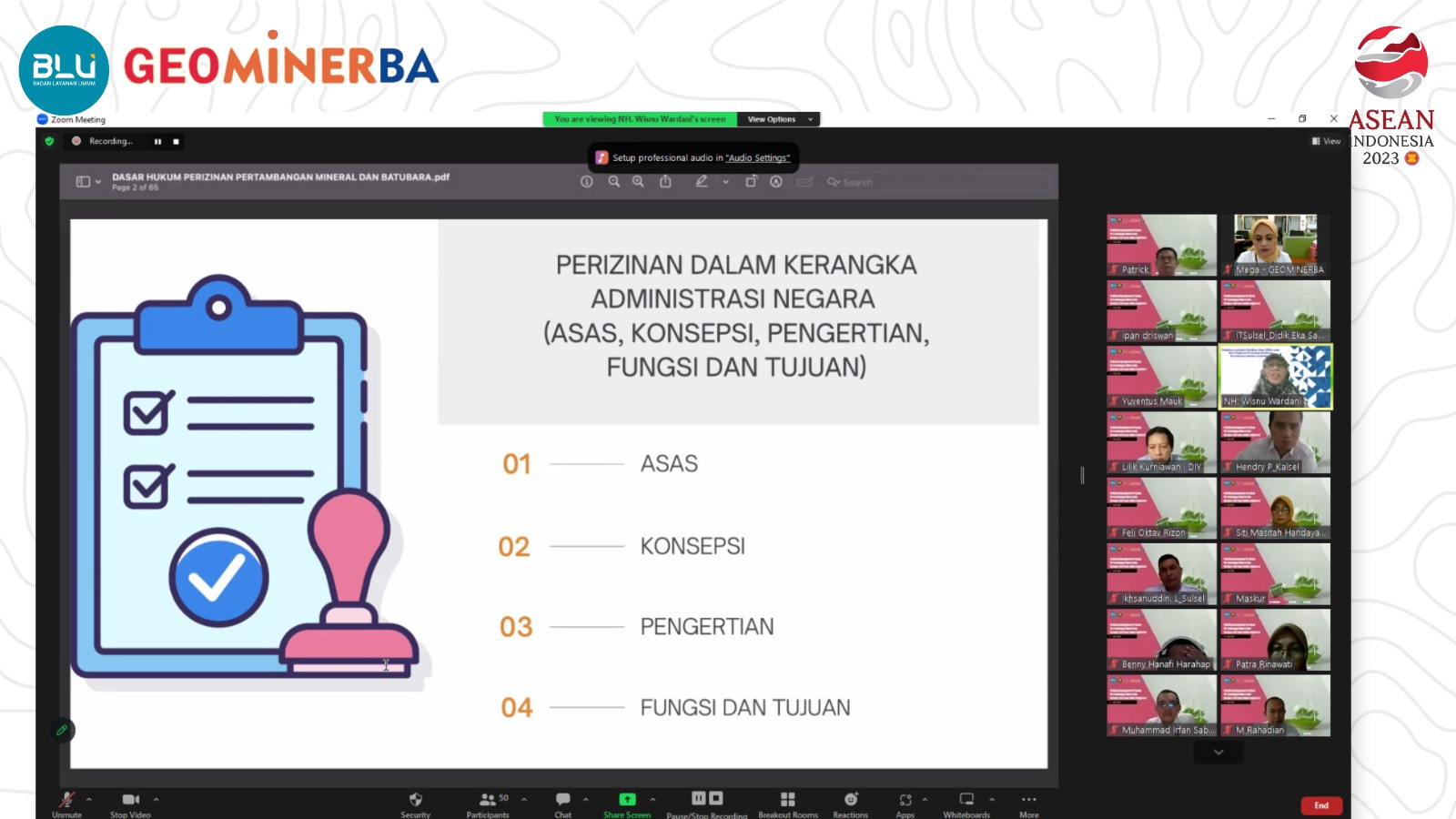 Melalui ASN KESDM, PPSDM Geominerba Bantu Pemerintah Lakukan Manajemen Perizinan Pertambangan Minerba