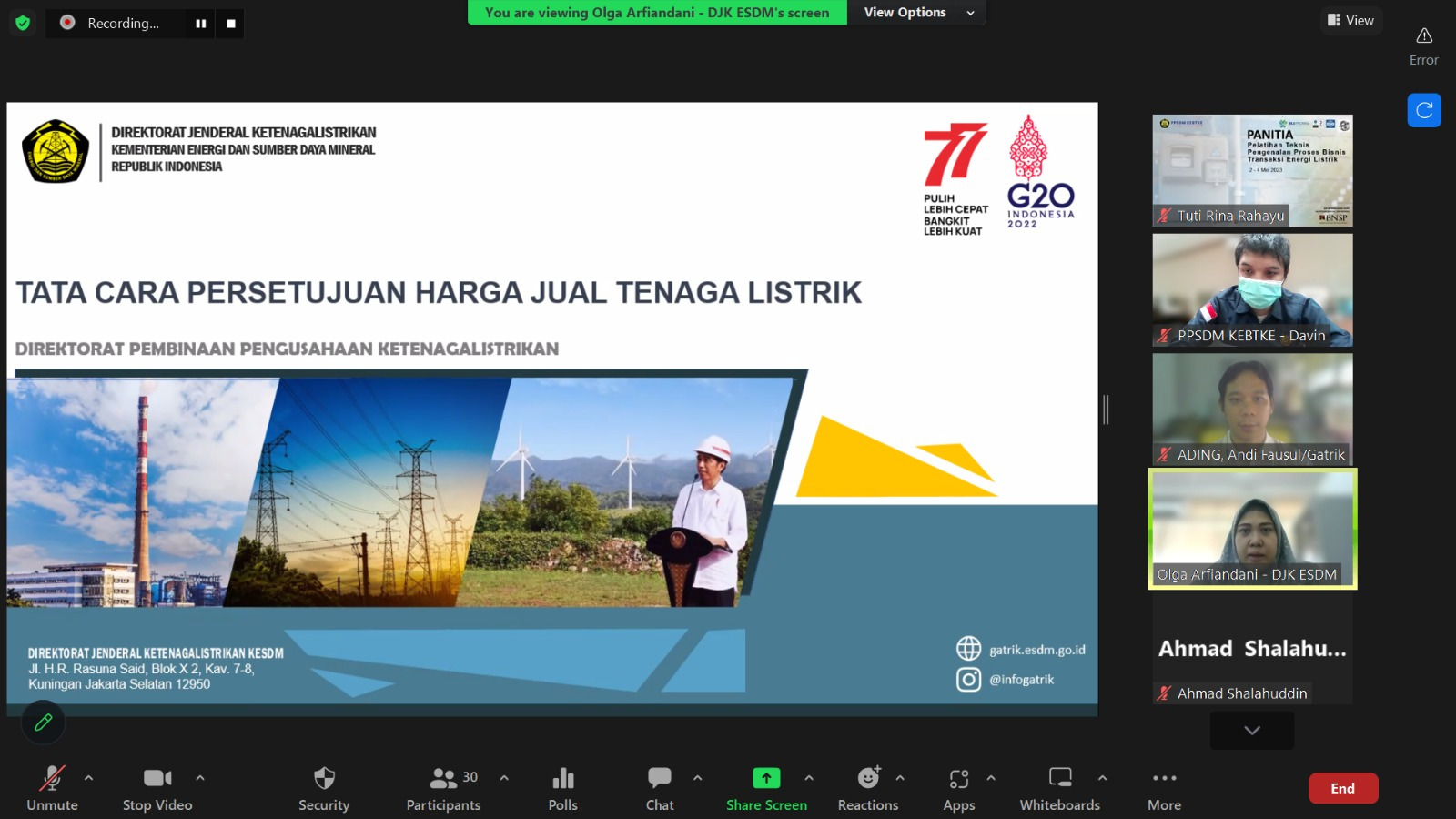 PPSDM KEBTKE Gelar Pelatihan Teknis Pengenalan Proses Bisnis Transaksi Energi Listrik bagi ASN di Lingkungan KESDM