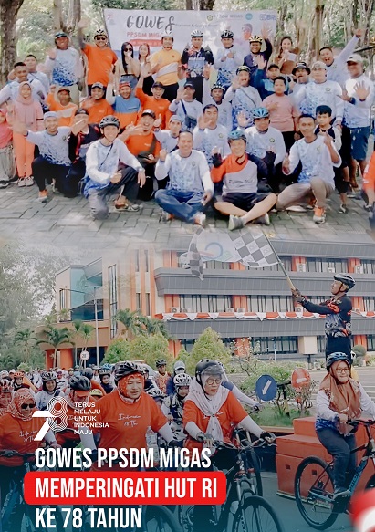 Gowes Bersama Keluarga Besar PPSDM Migas dalam Rangka HUT RI ke-78 Berlangsung Meriah