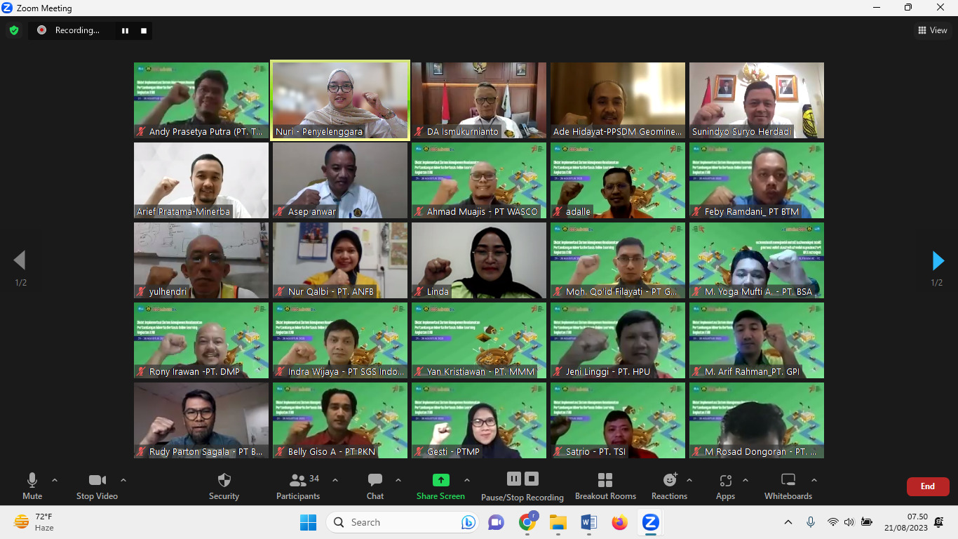 PPSDM Geominerba Gelar Pelatihan Sistem Manajemen Keselamatan Pertambangan Angkatan 19