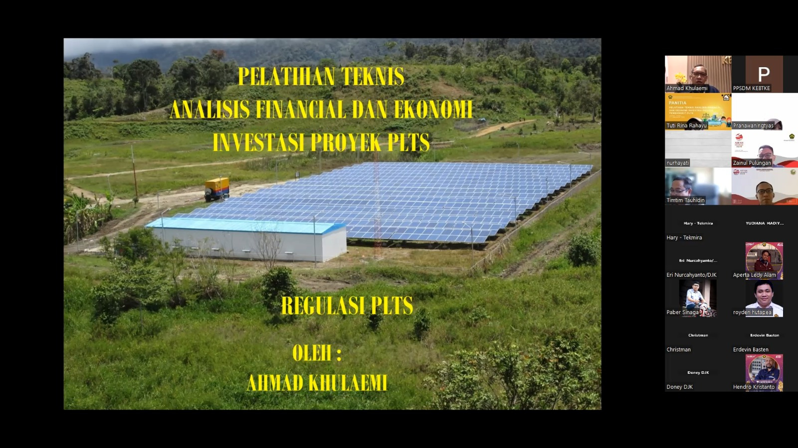 Sebanyak 46 ASN KESDM Ikuti Pelatihan Teknis Analisis Finansial Dan Ekonomi Investasi Proyek PLTS